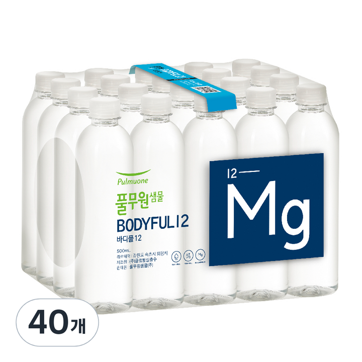 풀무원샘물 바디풀 12 해양심층수, 500ml, 40개