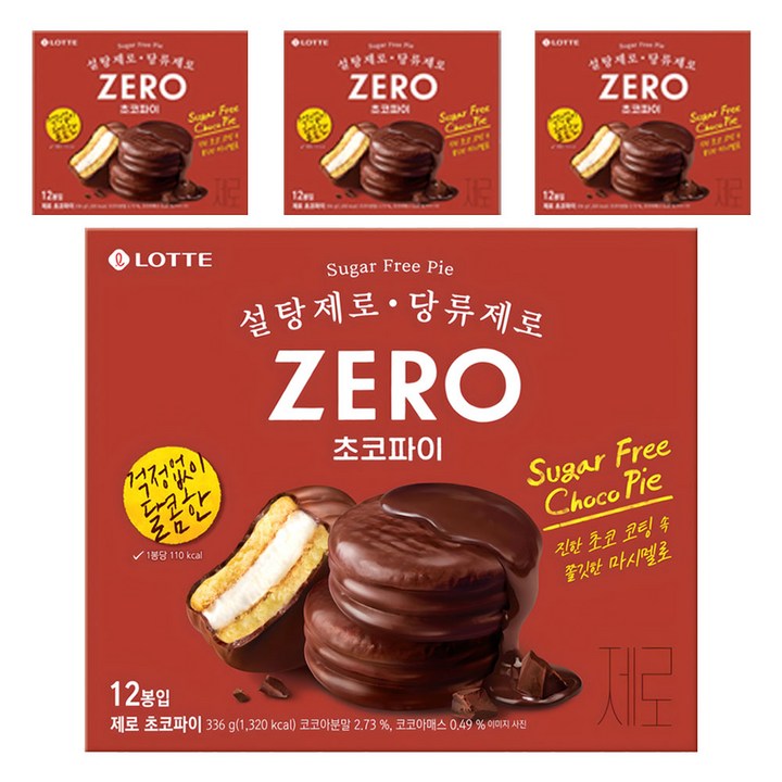 롯데제로 초코파이, 336g, 4개