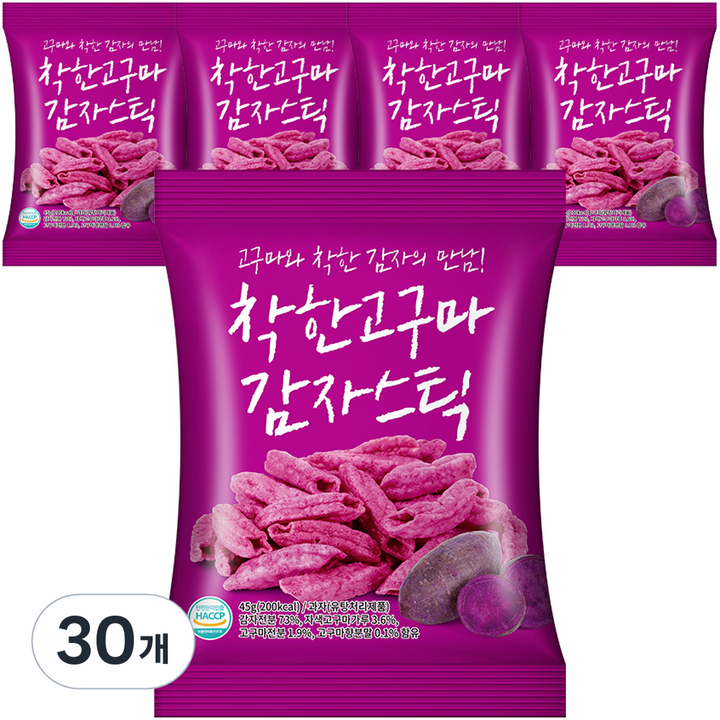 에이스엠앤티 착한고구마 감자스틱, 45g, 30개