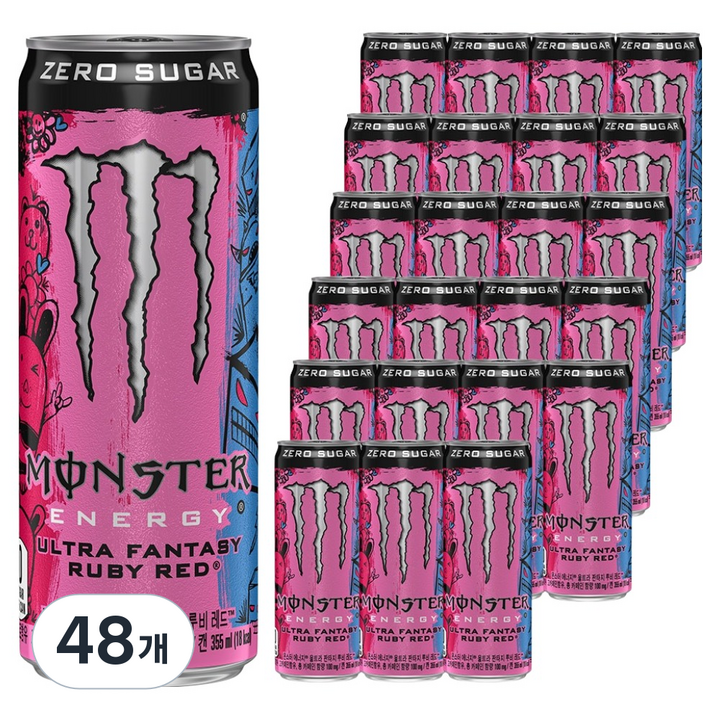 몬스터에너지 드링크 울트라 판타지 루비 레드, 48개, 355ml