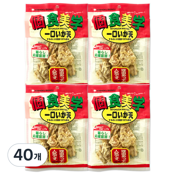 후지야혼텐 히토쿠치 이카텐 오징어 스낵, 34g, 40개