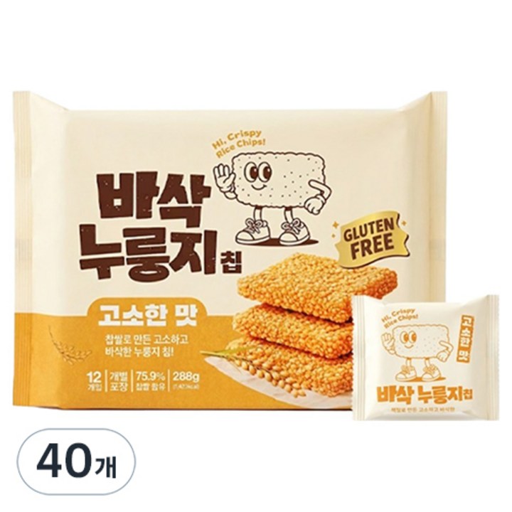 바삭 누룽지칩 고소한맛, 288g, 40개