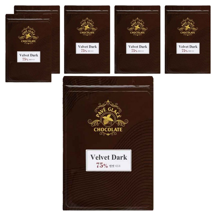 파베글라스 다크 커버춰 리얼 75% Velvet 초콜릿, 6개, 400g