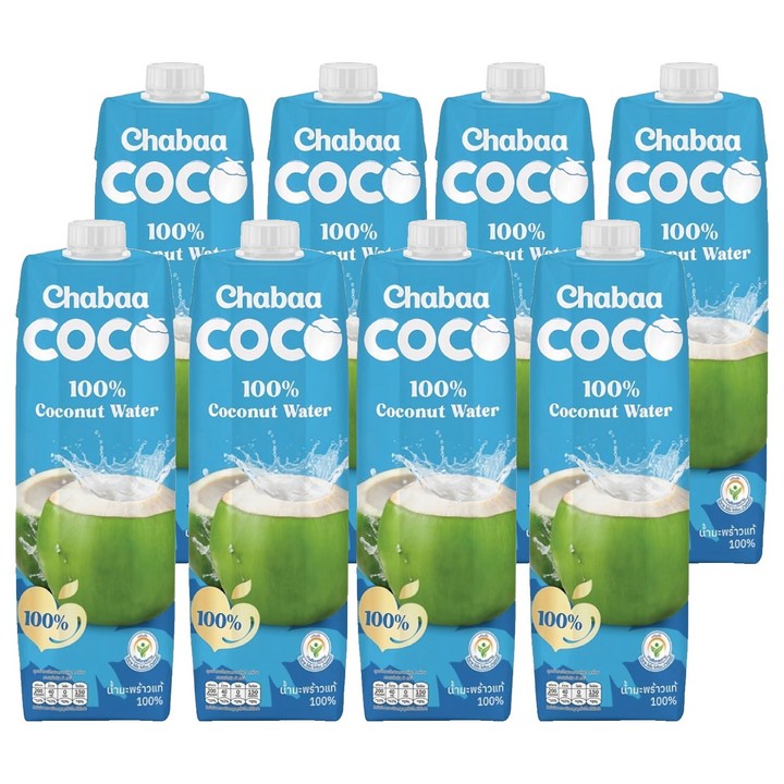 차바 100% 코코넛 워터, 8개, 1L
