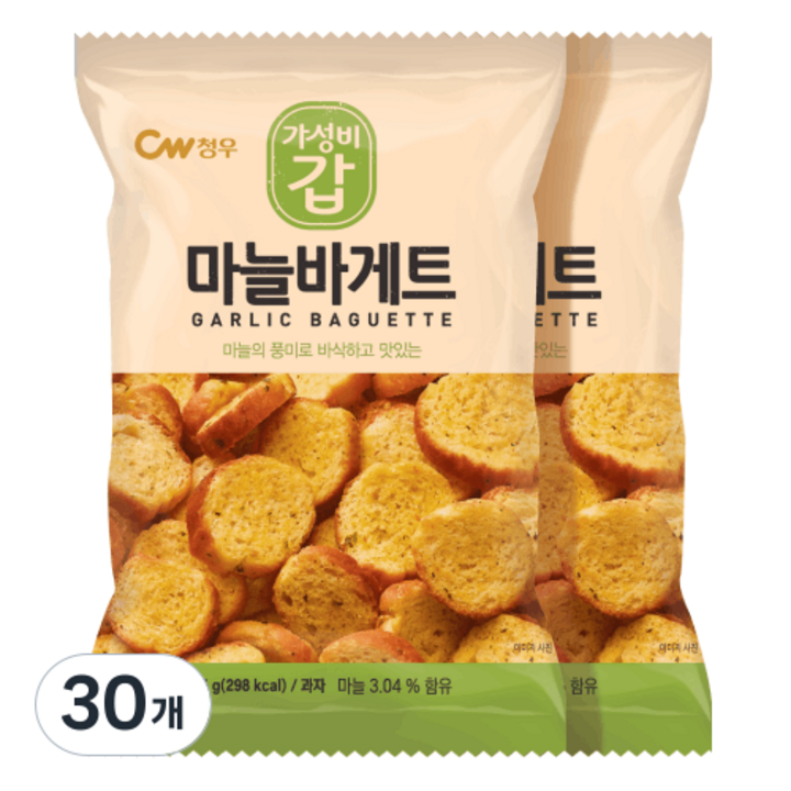 청우식품 마늘바게트, 65g, 30개