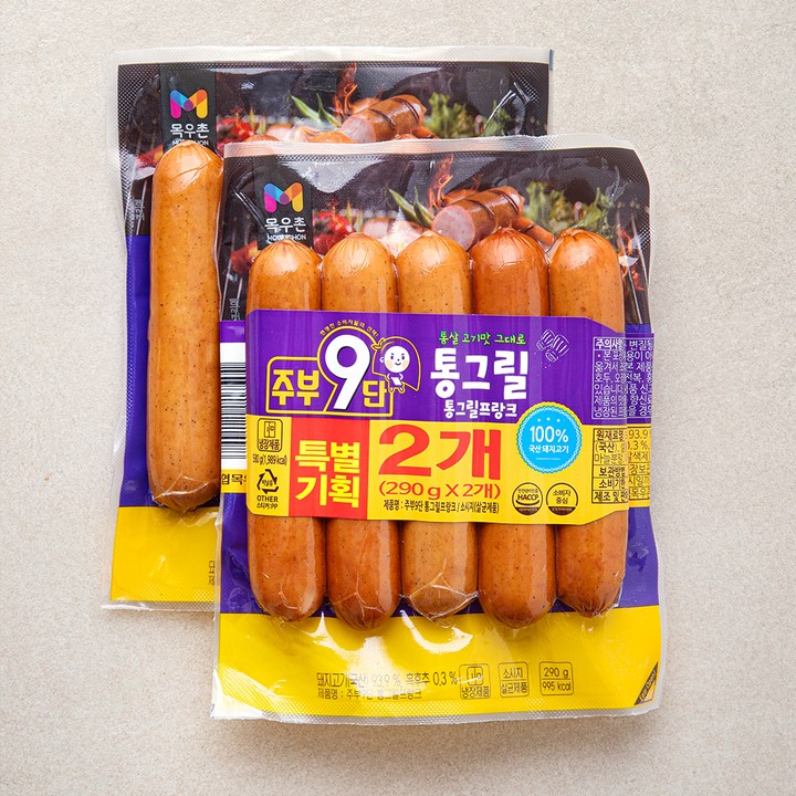 주부구단 목우촌 통그릴 프랑크, 290g, 2개