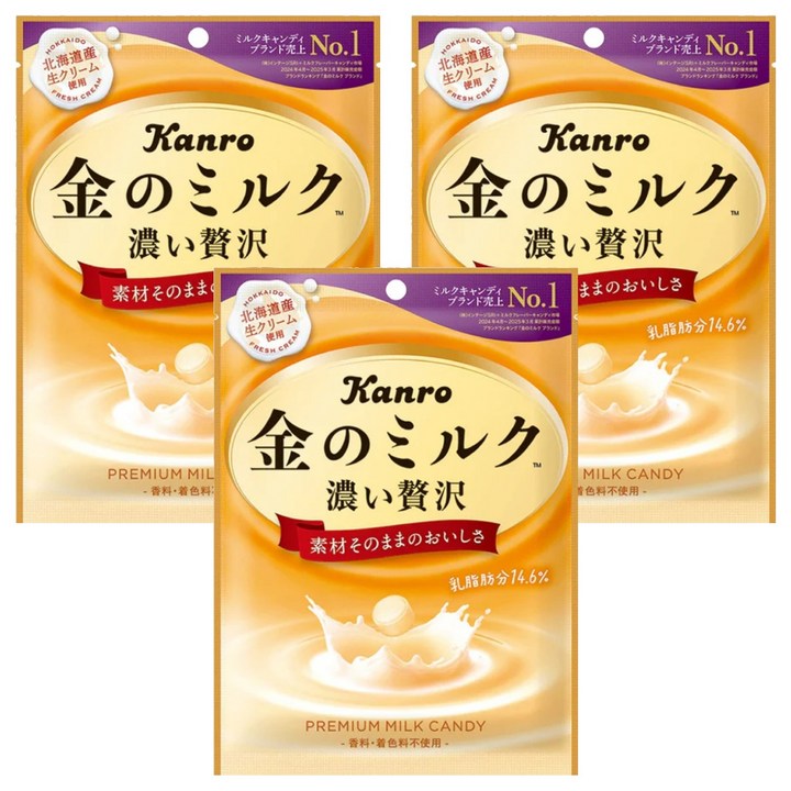 칸로 킨노밀크 우유맛 캔디, 76g, 3개