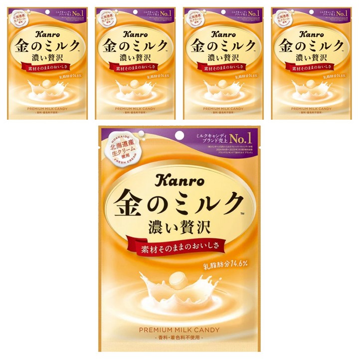 칸로 킨노밀크 우유맛 캔디, 76g, 5개