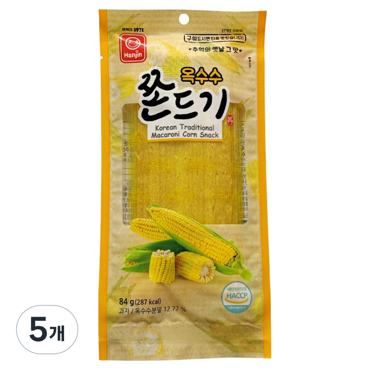 한진식품 옥수수 쫀드기, 5개, 84g
