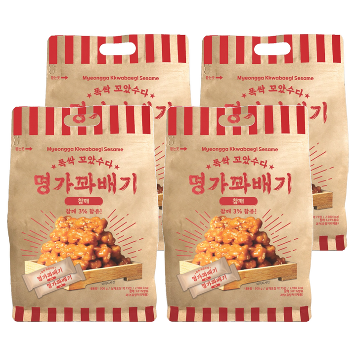 명가꽈배기 참깨, 500g, 4개