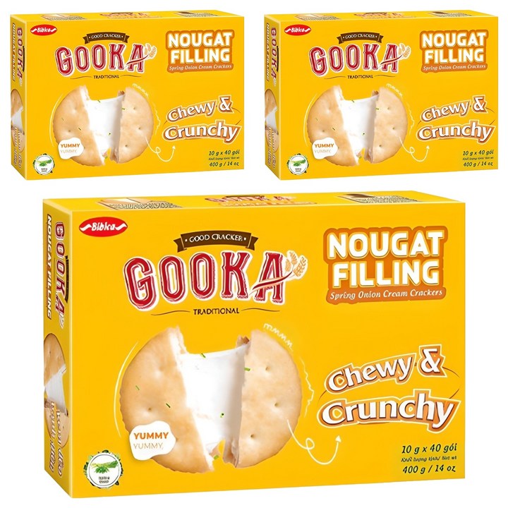 비비카 구카 누가 필링 크래커, 400g, 3개