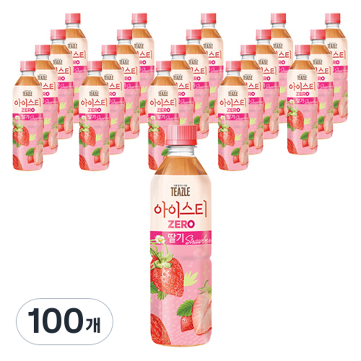 티즐 아이스티 제로 딸기, 500ml, 100개