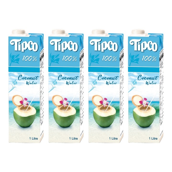 팁코 코코넛워터 혼합주스, 1L, 4개