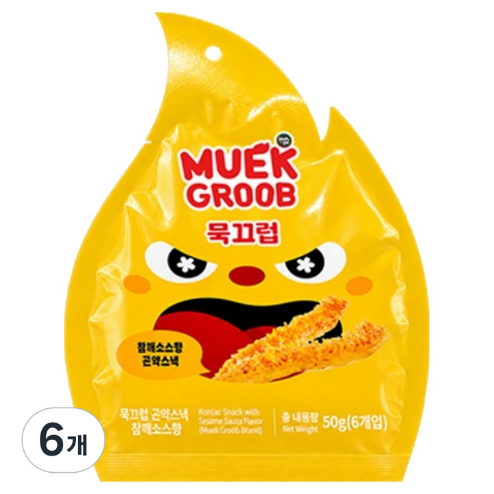 묵끄럽 마라곤약스낵 참깨소스맛, 50g, 6개