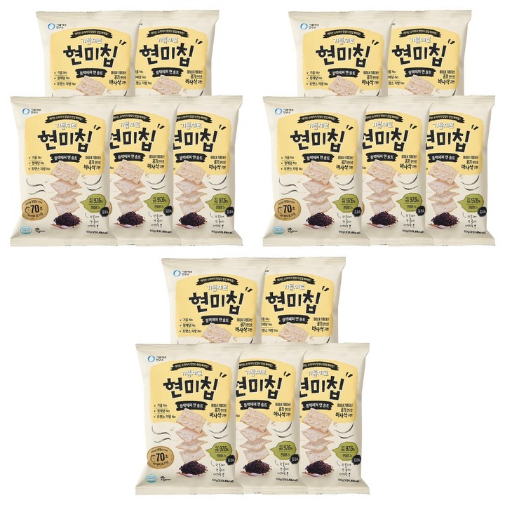 기름제로 연구소 현미칩 블랙페퍼 앤 솔트, 60g, 15개