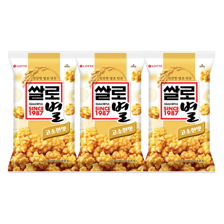 롯데웰푸드 쌀로별 고소한맛, 78g, 3개