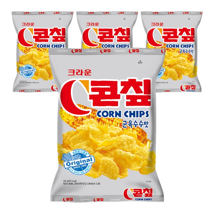 콘칲 군옥수수맛, 124g, 4개