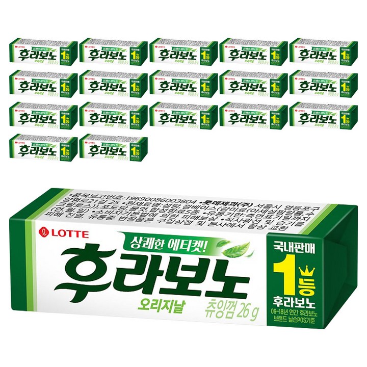 롯데웰푸드 후라보노 오리지날 9p, 26g, 18개