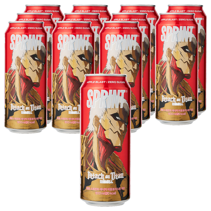 클룹 스프린트 진격의거인 에너지드링크 애플블라스트 제로, 12개, 500ml