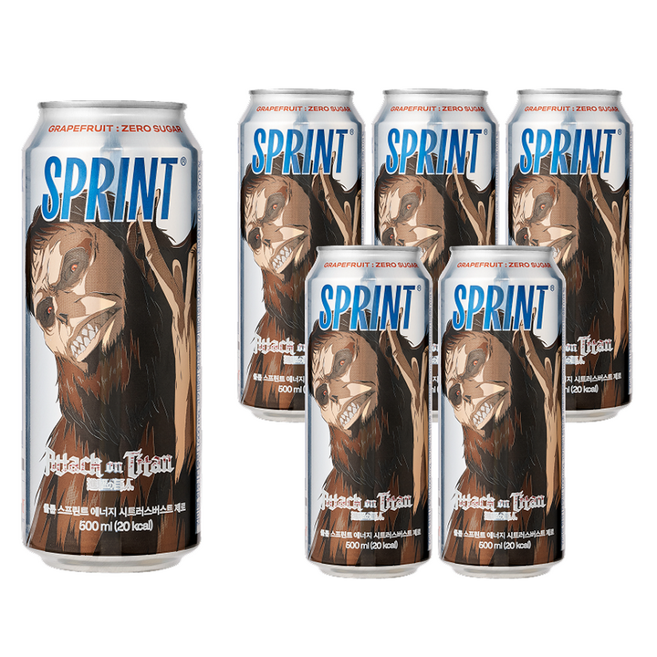 클룹 스프린트 진격의거인 에너지드링크 시트러스버스트 제로, 6개, 500ml
