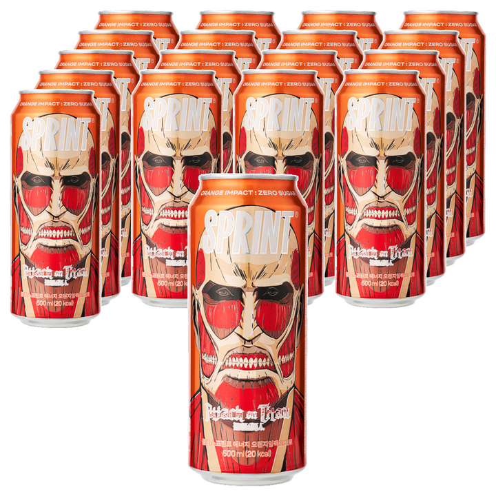 클룹 스프린트 진격의거인 에너지드링크 오렌지임팩트 제로, 18개, 500ml