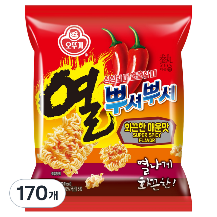 오뚜기 열뿌셔뿌셔 화끈한 매운맛, 170개, 90g