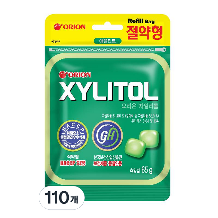 오리온 자일리톨 리필, 65g, 110개