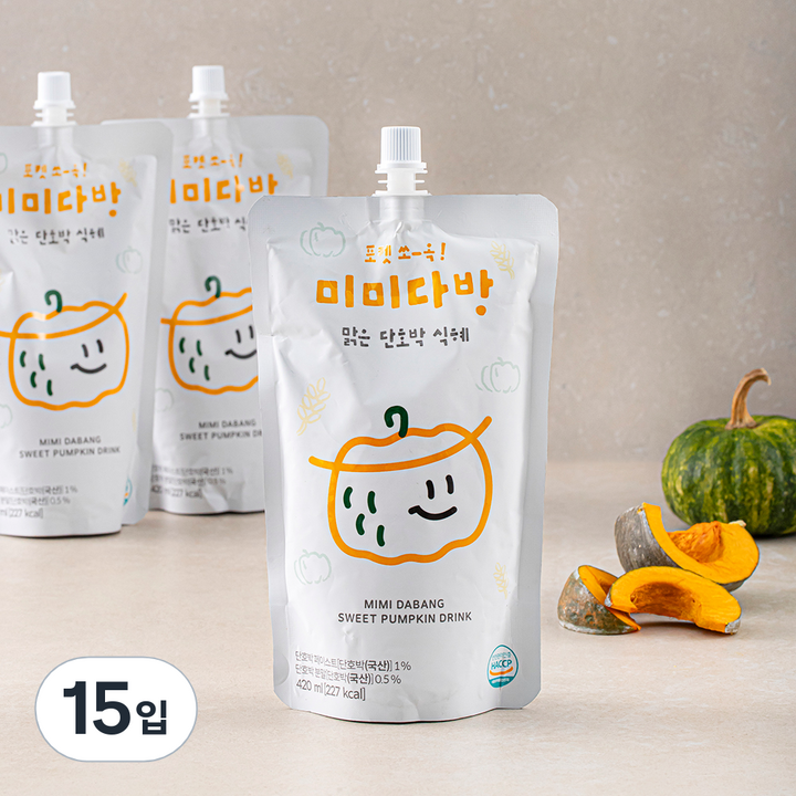 미미다방 맑은 단호박 식혜, 420ml, 15입