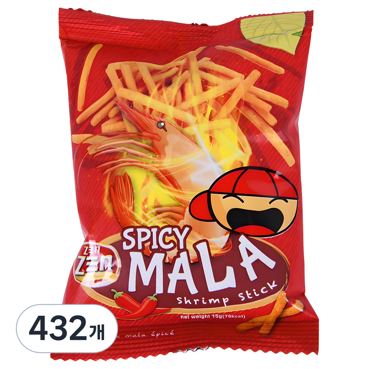 젠젠 스파이시 마라 쉬림프스틱, 15g, 432개