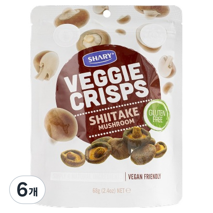 샤리 표고버섯 크리스프, 68g, 6개