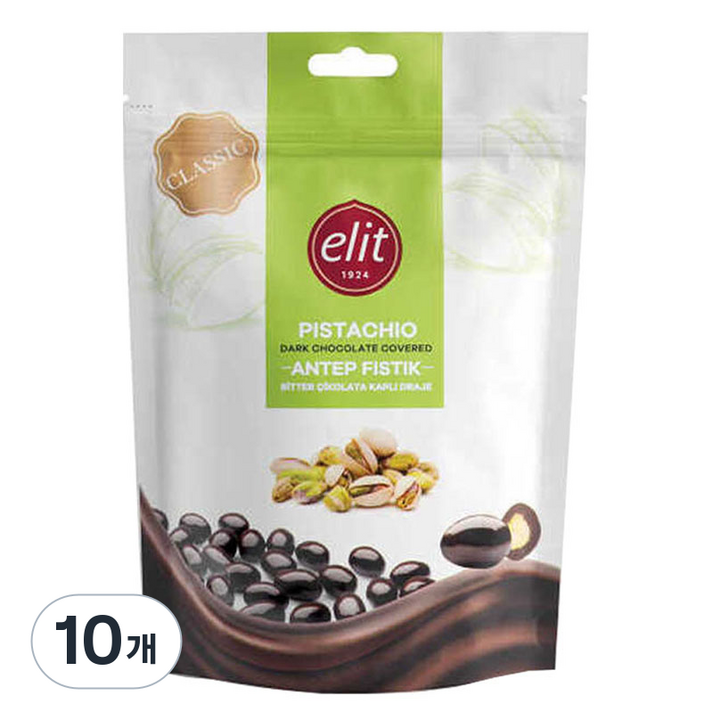 elit 다크초콜릿 커버드 피스타치오, 125g, 10개