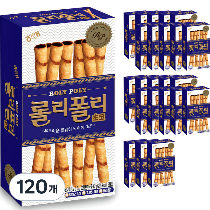 해태제과 롤리폴리 초코, 62g, 120개