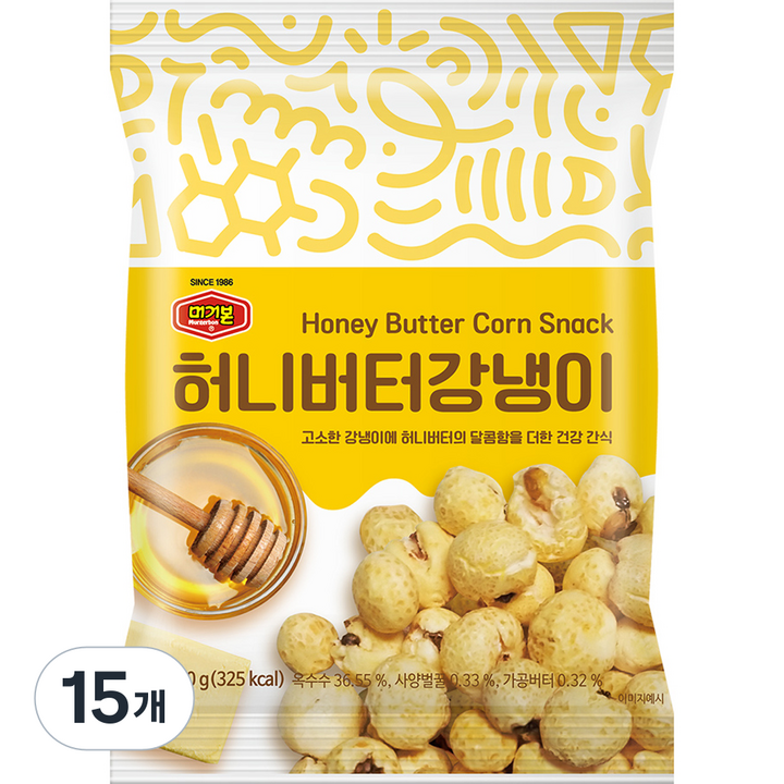 머거본 허니버터강냉이, 15개, 70g