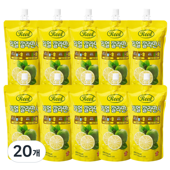 장수농가 리얼 깔라만시, 200ml, 20개
