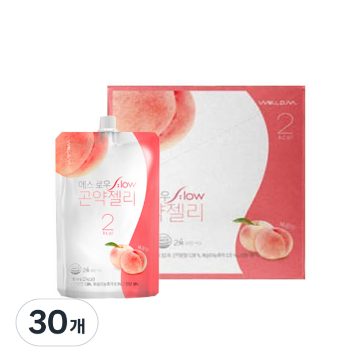 에스로우 곤약젤리 복숭아, 130ml, 30개