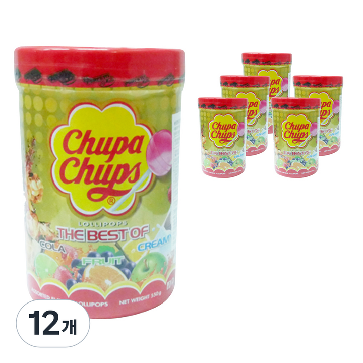 츄파춥스 미니튜브 막대사탕 50p, 550g, 12개