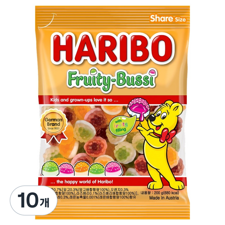 하리보 프루티부시 젤리, 200g, 10개