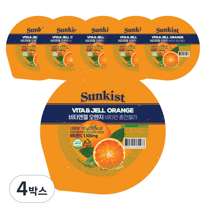 썬키스트 비타엔젤 오렌지 6p, 1.11kg, 4박스