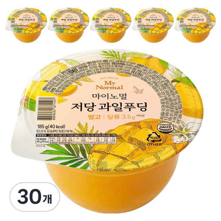 마이노멀 저당 과일푸딩 망고, 185g, 30개
