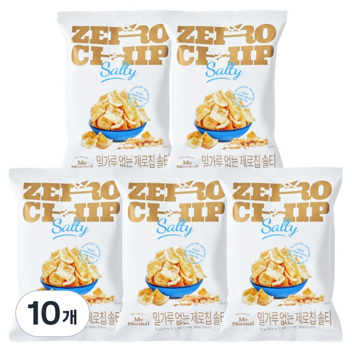 마이노멀 밀가루 없는 제로칩 솔티, 10개, 55g