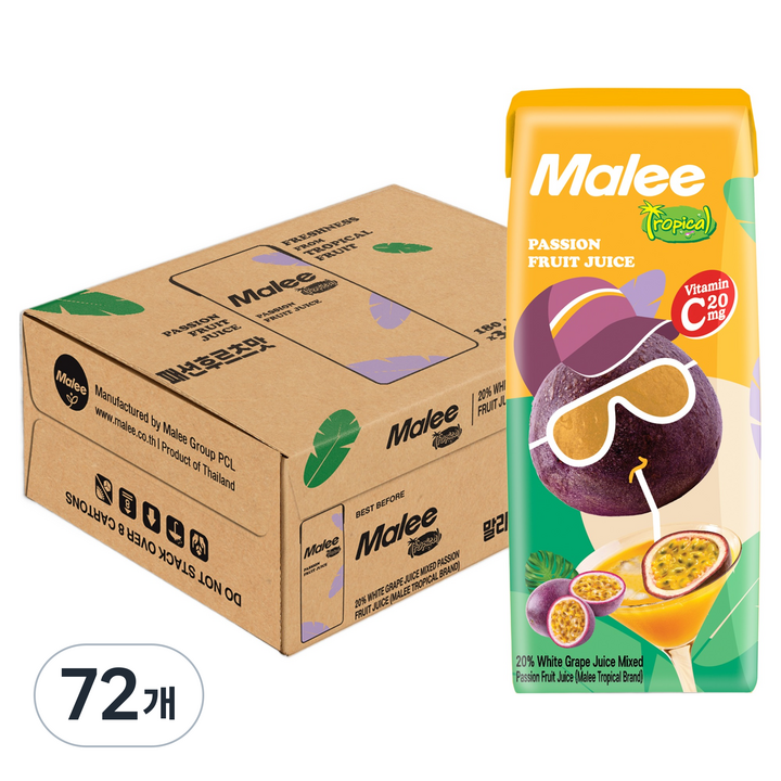 말리 패션 후르츠 맛 주스, 180ml, 72개