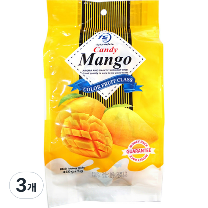 티에스 망고맛 젤리, 450g, 3개