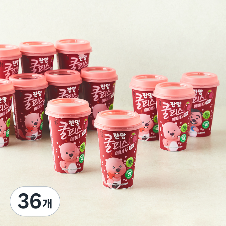 소와나무 잔망루피 쿨피스에이드 자두, 36개, 300ml