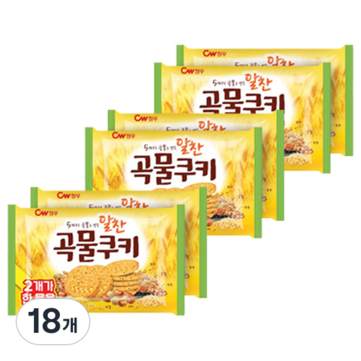 청우식품 알찬곡물쿠키 2p, 400g, 18개