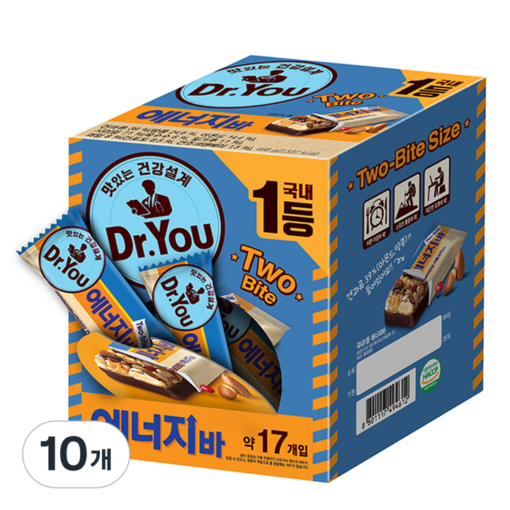 닥터유 에너지바 투바이트, 468g, 10개