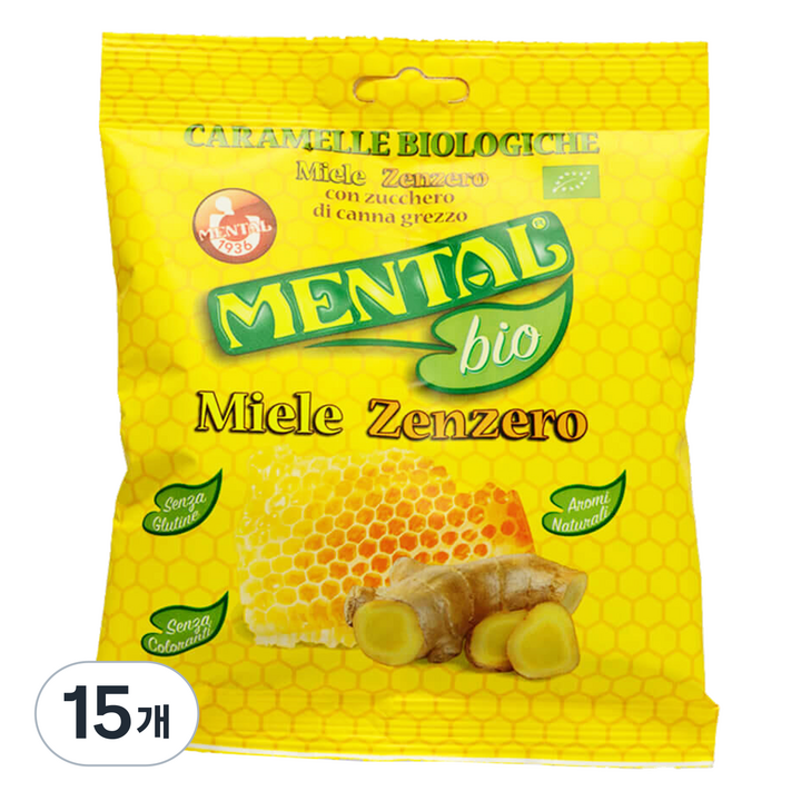 멘탈 꿀 생강 캔디, 90g, 15개