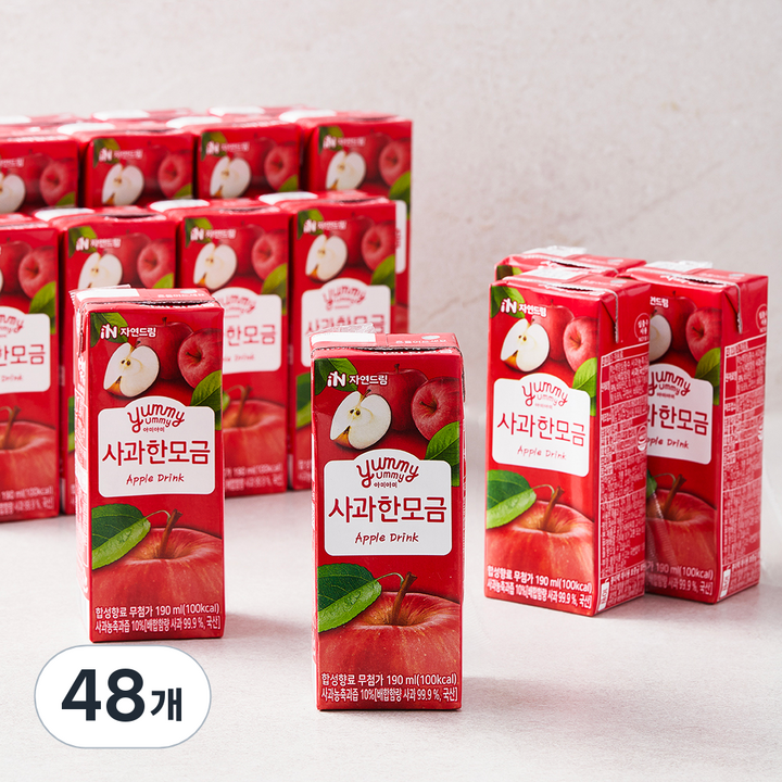 자연드림 사과한모금 주스, 190ml, 48개