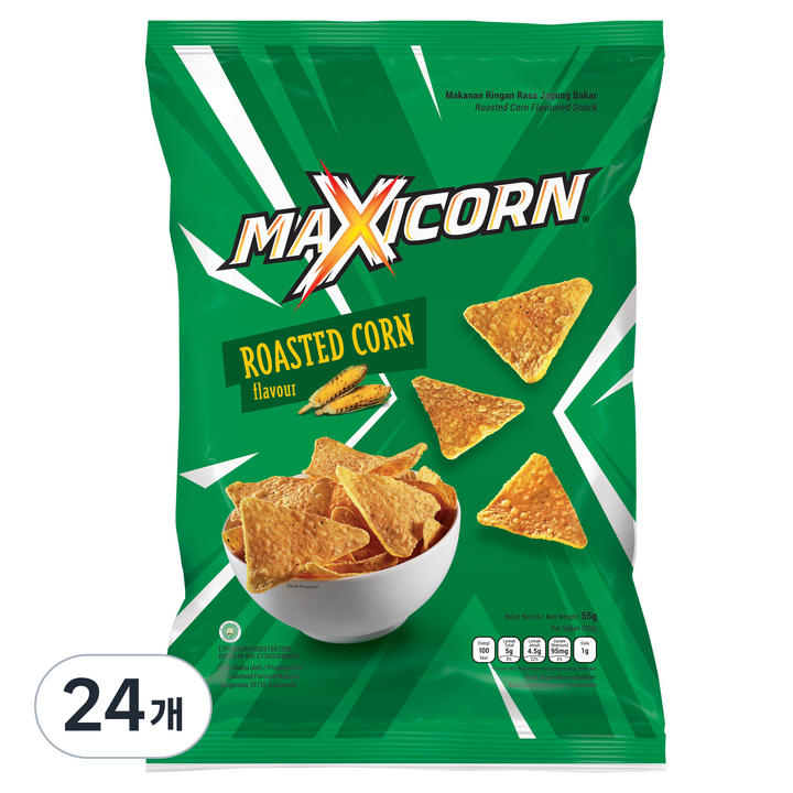 인도푸드 맥시콘 구운 옥수수맛, 24개, 55g