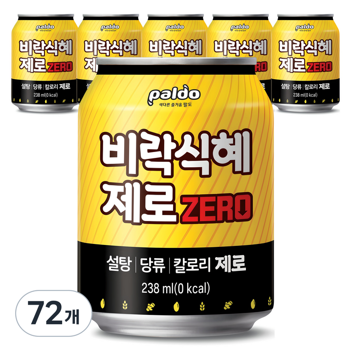 팔도 비락식혜 제로, 238ml, 72개