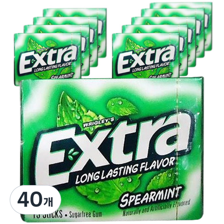 리글리 엑스트라 스피아민트 츄잉껌, 40.5g, 40개